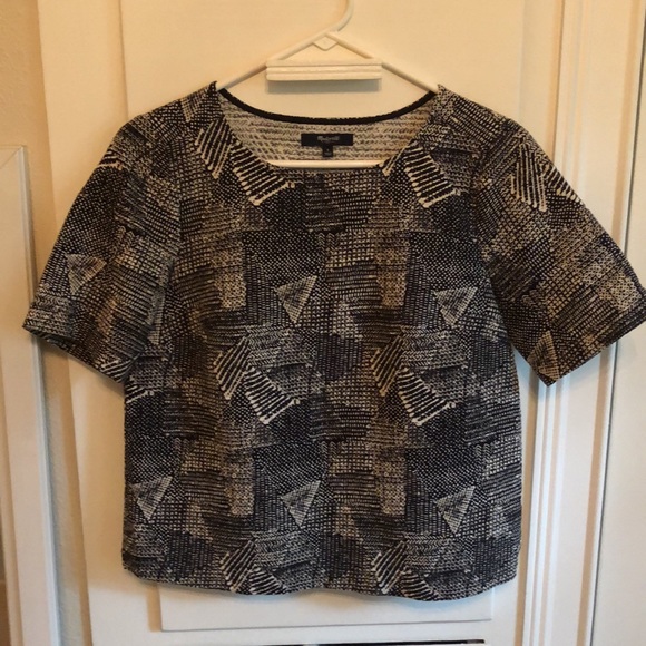 Madewell Black and White Geometric Pattern top - Picture 1 of 5